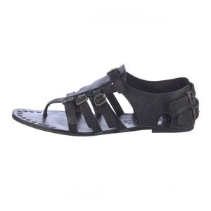 Pedro Garcia "Gladiador" Black Leather Flat Womens Sandals Shoes Size 7.5